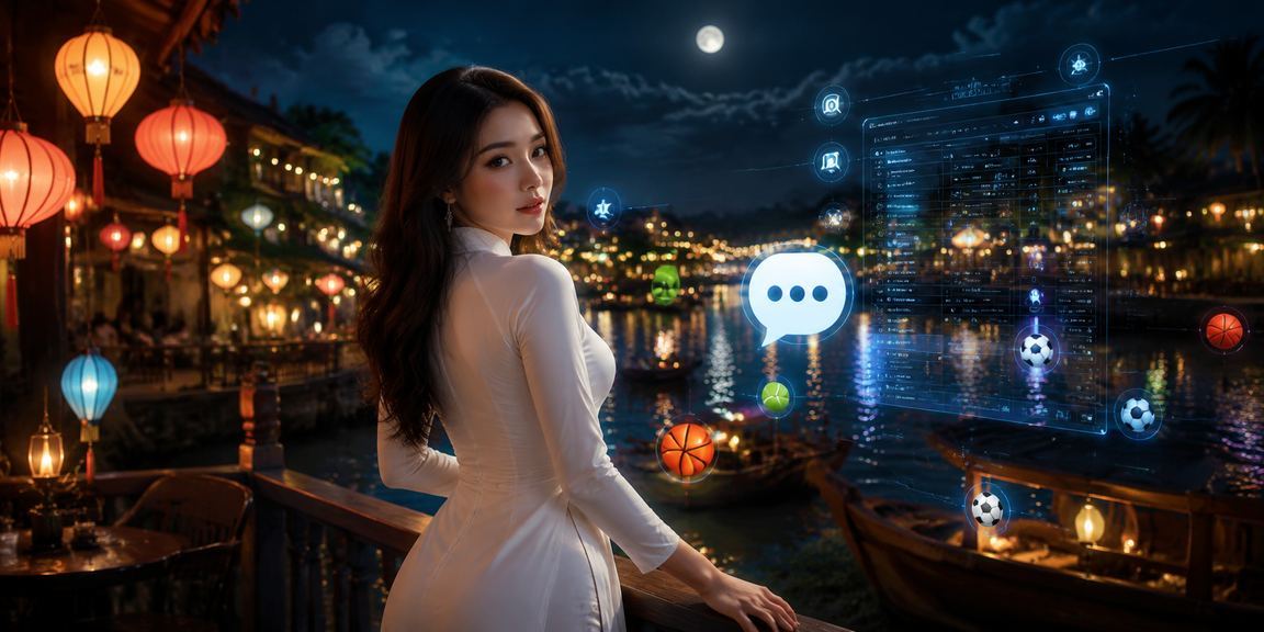 Người phụ nữ áo dài tại Hội An khám phá casino trực tuyến và thử trò chơi mới trên điện thoại