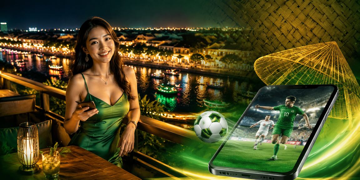 Phụ nữ đội nón lá cá cược trực tuyến bên dòng sông Mekong