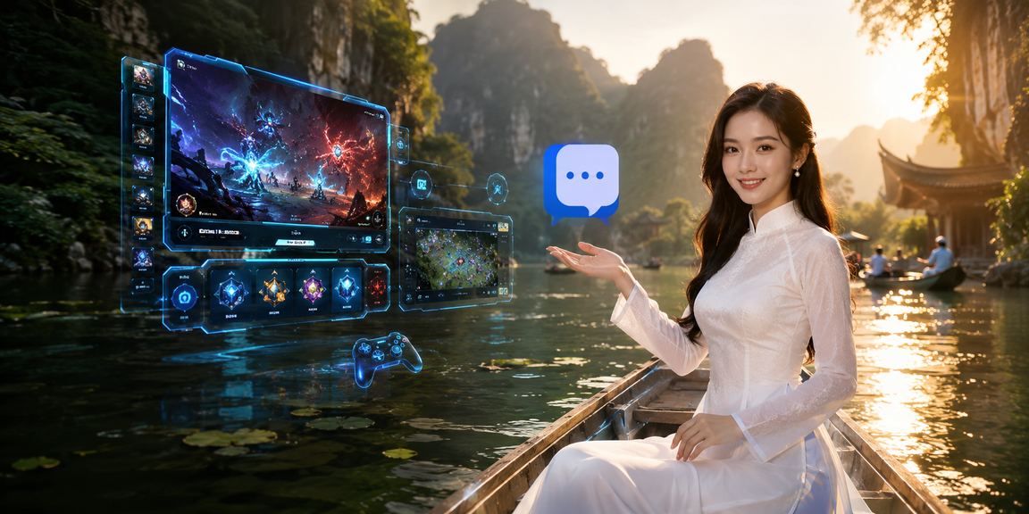 Người dùng mặc áo dài tại Ninh Bình theo dõi giải esports và đặt cược trực tuyến trên nền tảng moto3