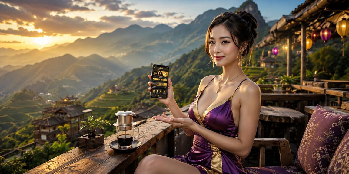 Người hâm mộ xem kèo thể thao tại quán cà phê Sapa với điện thoại và cà phê Việt
